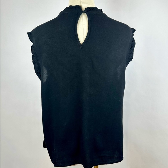 Grade & Gather Sleeveless Blouse, Black, Size L - Picture 4 of 7